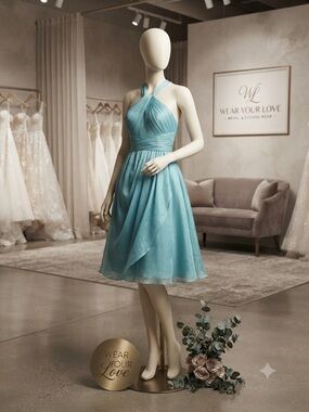 Wear Your Love Teal Halter Midi Dress